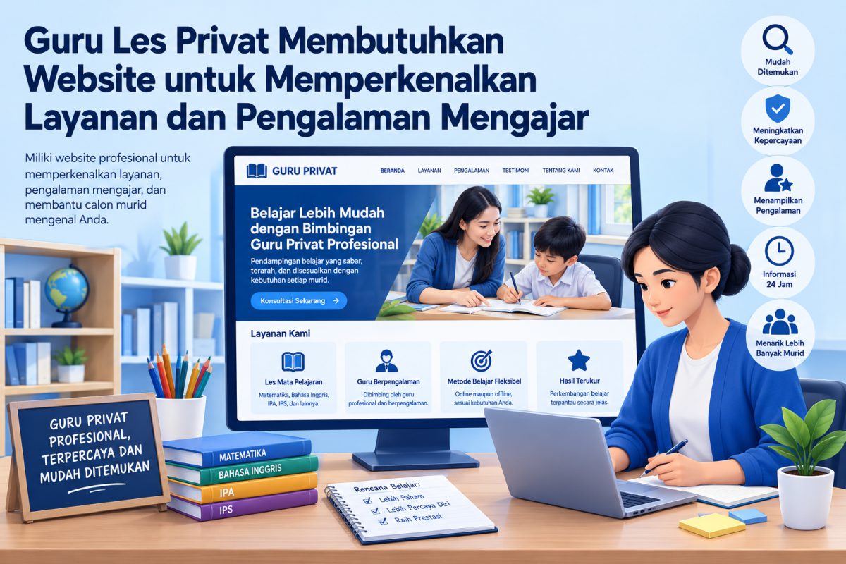 Guru Les Privat Membutuhkan Website untuk Memperkenalkan Layanan dan Pengalaman Mengajar