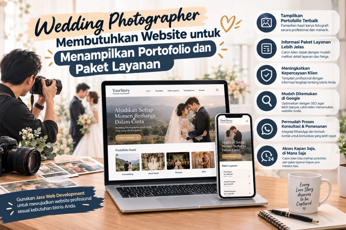 Wedding Photographer Membutuhkan Website untuk Menampilkan Portofolio dan Paket Layanan