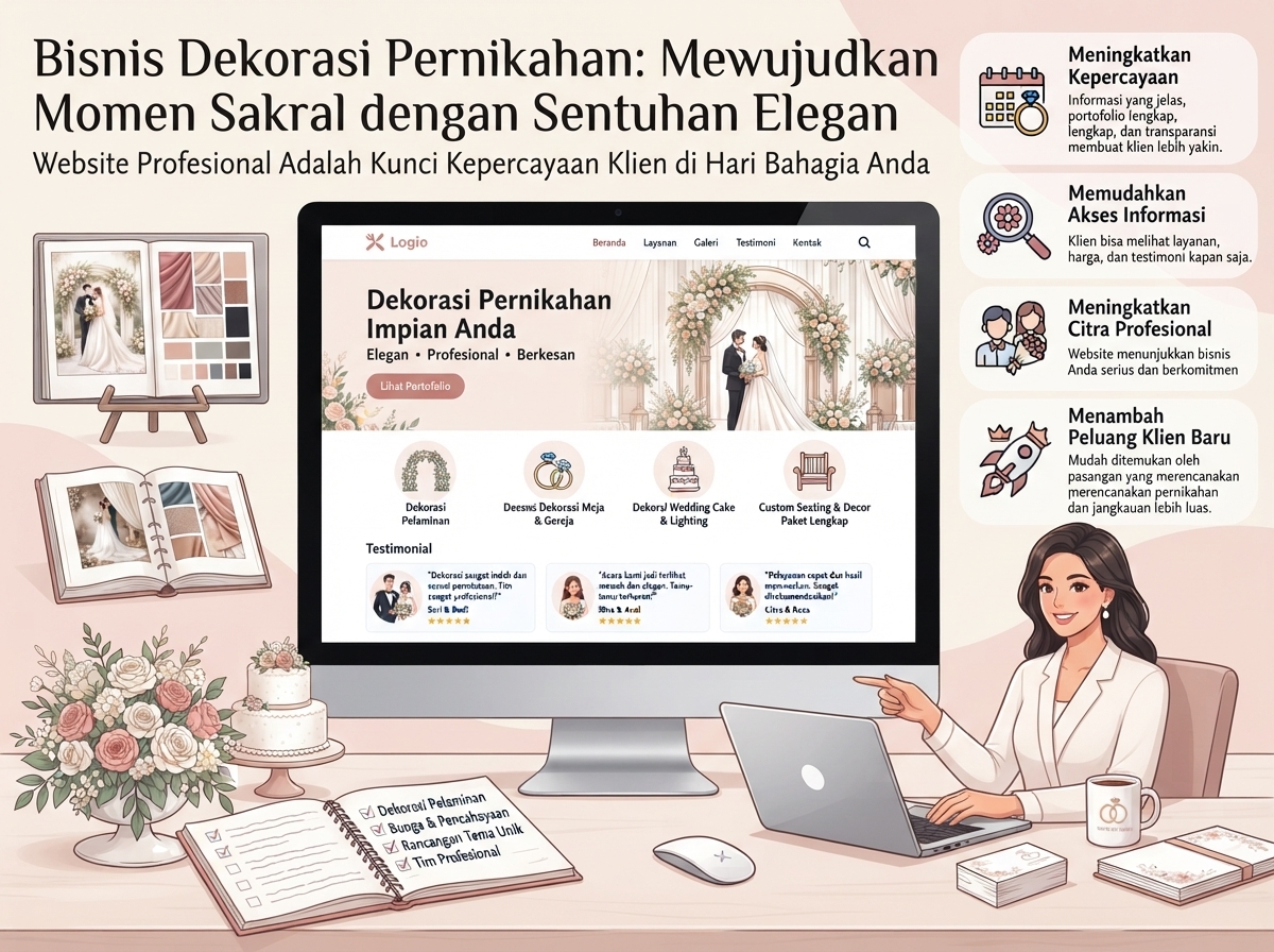 Usaha Dekorasi Pernikahan Membutuhkan Website untuk Menarik Calon Pengantin