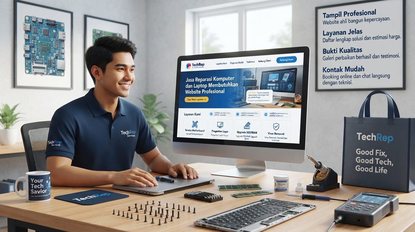 Perluas Pelanggan Jasa Reparasi Komputer & Laptop dengan Website Profesional